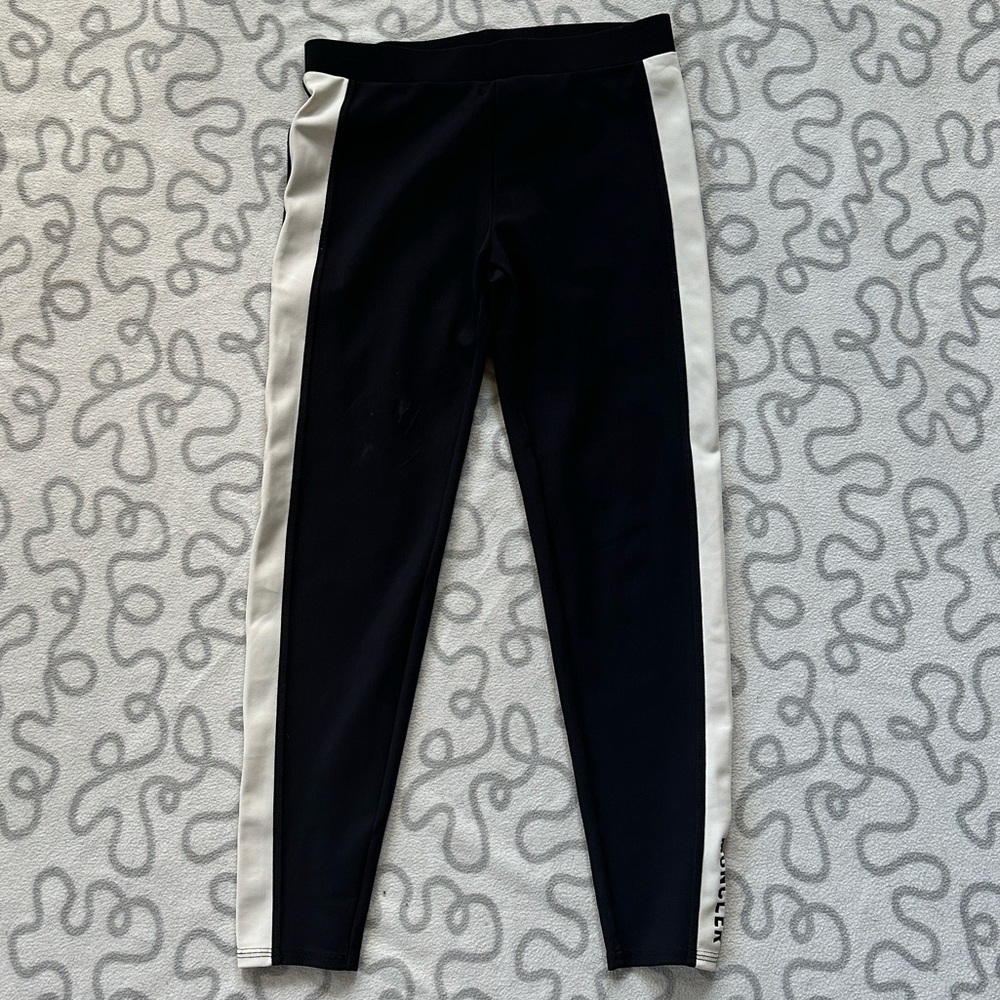 Moncler White Side Stripe Leggings